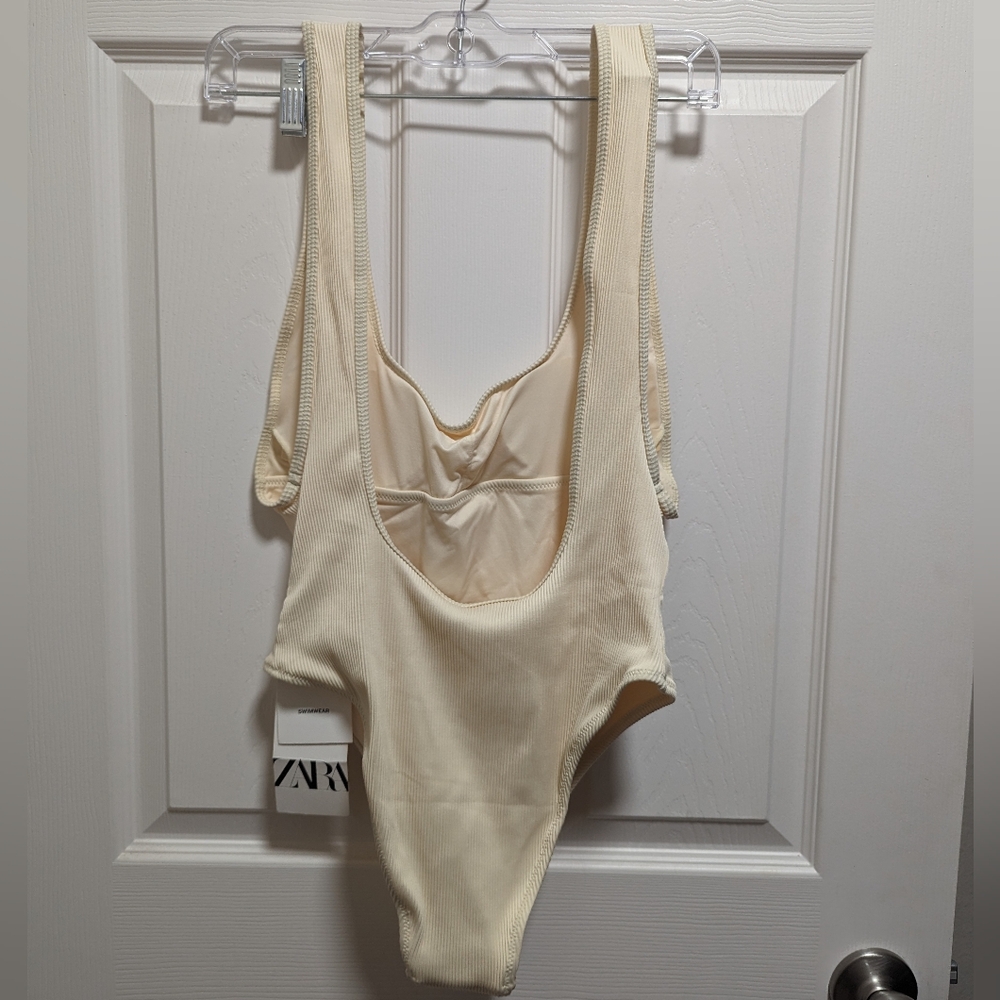 Zara Ribbed Low Back Swimsuit - Picture 5 of 8